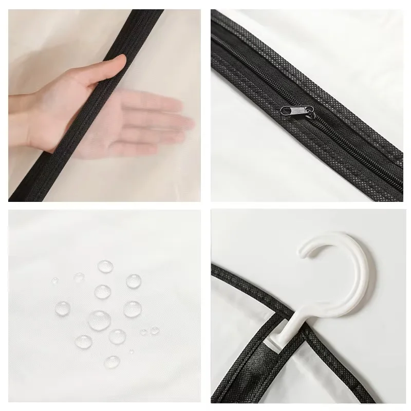 1-5pcs Clothes Dust Cover Transparent Waterproof Moisture Resistant Dustproof Breathable Clothes Storage Bag