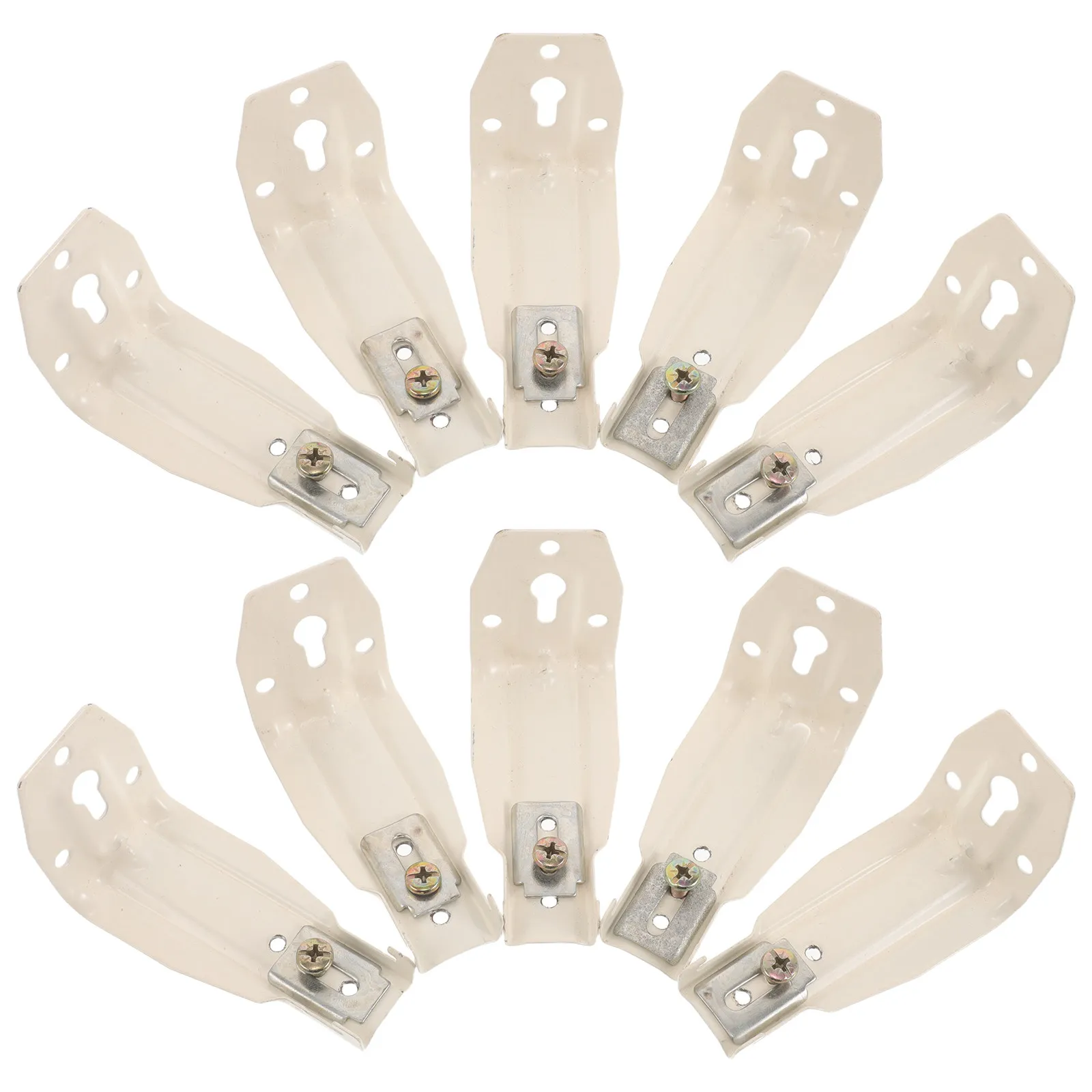 10Pcs Adjustable Curtain Track Wall Mount Brackets Metal Heavy-Duty Drapery Track Holders for Living Room Bedroom Office Silent