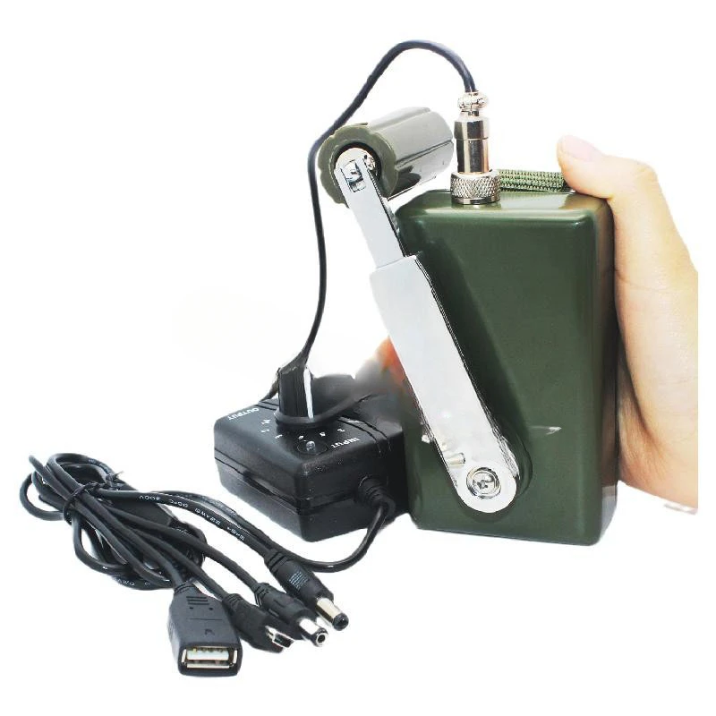 Portable Hand Crank Generator 30W Small Dynamo Outdoor Manual Emergency Phone Charger With DC Voltage Regulator