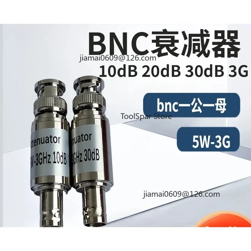 5W BNC Fixed RF Attenuator 10DB 30DB Coaxial Signal Power Attenuation Module