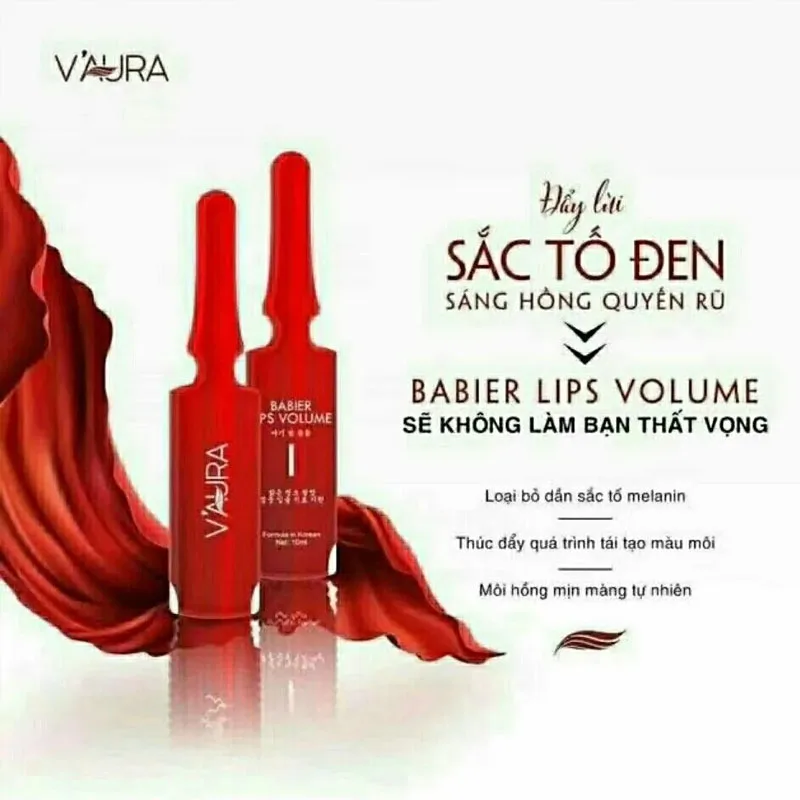 Cấy Môi Vaura Xóa Thâm Làm Hồng Môi , Babier Lips Volume V3 Tinh chất cấy hồng môi 1pcs