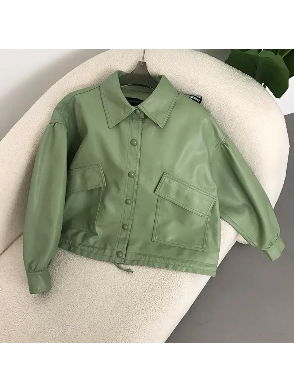 2024 primavera giacca in ecopelle donna Streetwear autunno manica lunga cappotti corti sciolto caldo Moto Biker Outwear stile americano