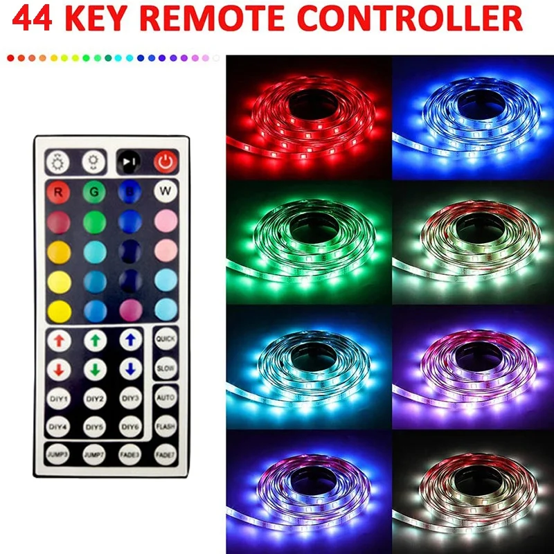 

New--10M Waterproof Led Strip Lights With 44 Keys Controller Flexible Color Changing RGB Light Strips
