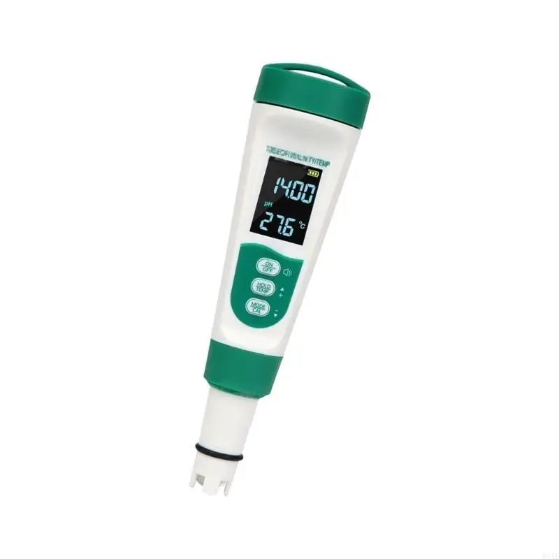 581E Comprehensive 5 in 1 Water Quality Checker Salinity Tester Voice Broadcast Water Tester for Drinking Water Aquariums
