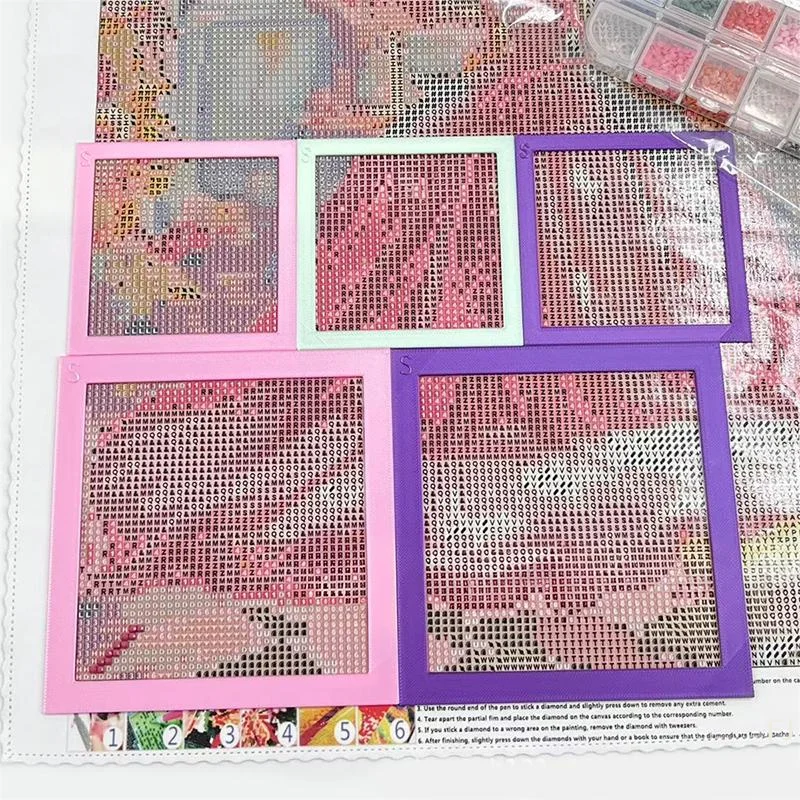 [YU]2Pcs Reusable Positioning Tools Colorful Magnetic Rhinestone Painting Frames For Cross Embroidery DIY Accessories