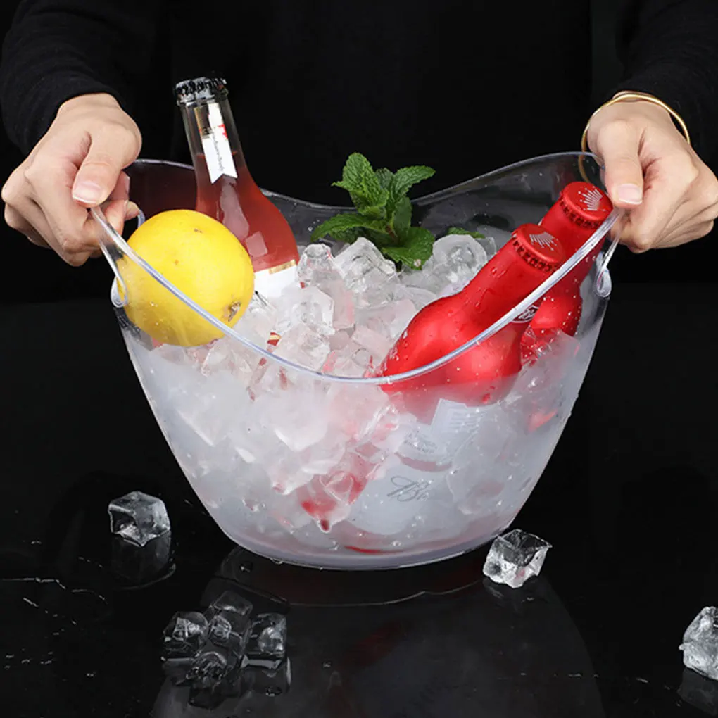 Durable Construction Plastic Ice Bucket Designed To Last For Years Universal For Variety Of Drinks 8L double