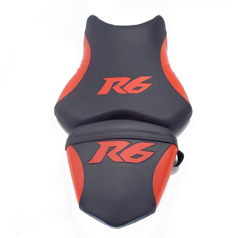 

Motorcycle Black Red Front Rear Seat Pillion Cushion Saddles For Yamaha YZF R6 2006-2007