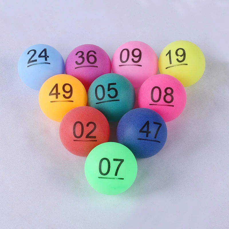 50pcs Colorful Ping Pong Balls with Numbers 40mm Mixed Colors Table Tennis Balls for Entertainment Lottery Family Games Activity