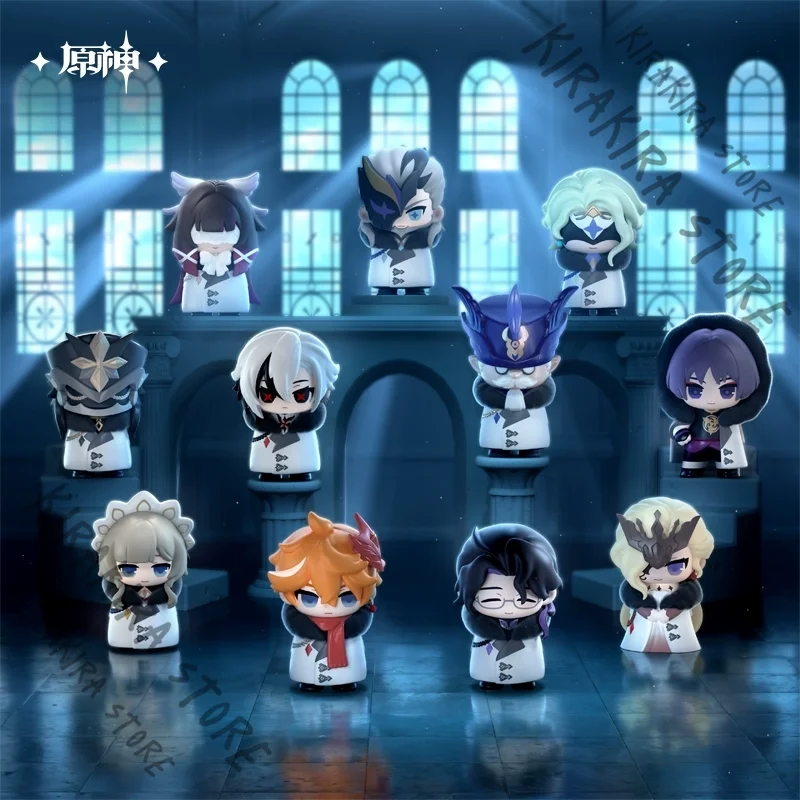 Genshin Impact Fatui Series, официальная подлинная версия Q, гаражные комплекты, фигурка для косплея, орнамент, модель, комплект Arlecchino Tartaglia