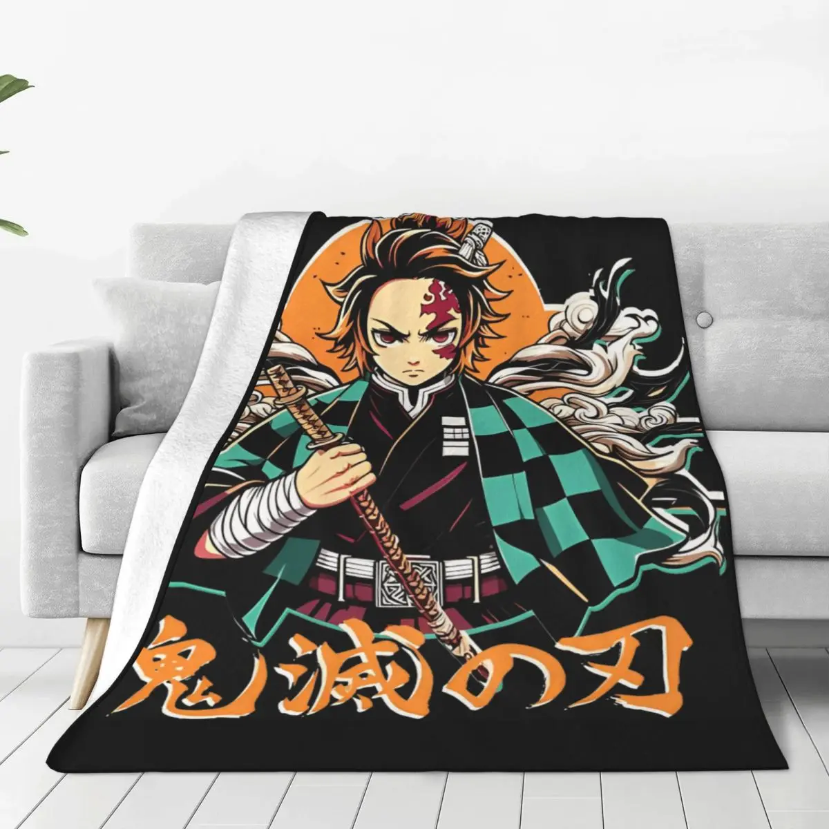 Nezuko Kamado Blankets Picnic Flannel Throw Blanket For Living Room Soft Custom DIY Quality Bedspread Birthday Present