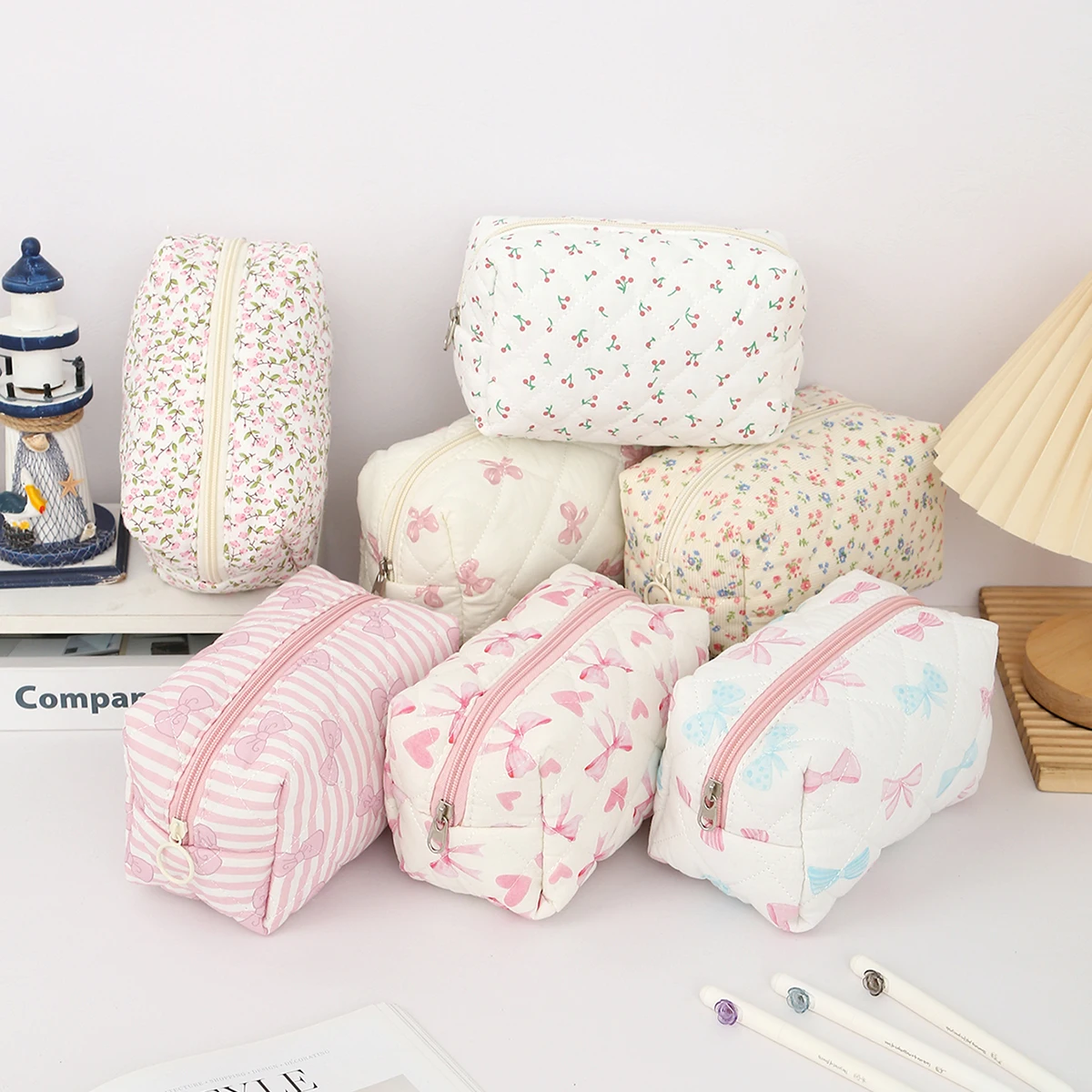1 PC Exquisite Bowknot Single-Layer Pencil Case, Floral Pattern Design Storage Bag, A Must-Have for Back to School Season image 6