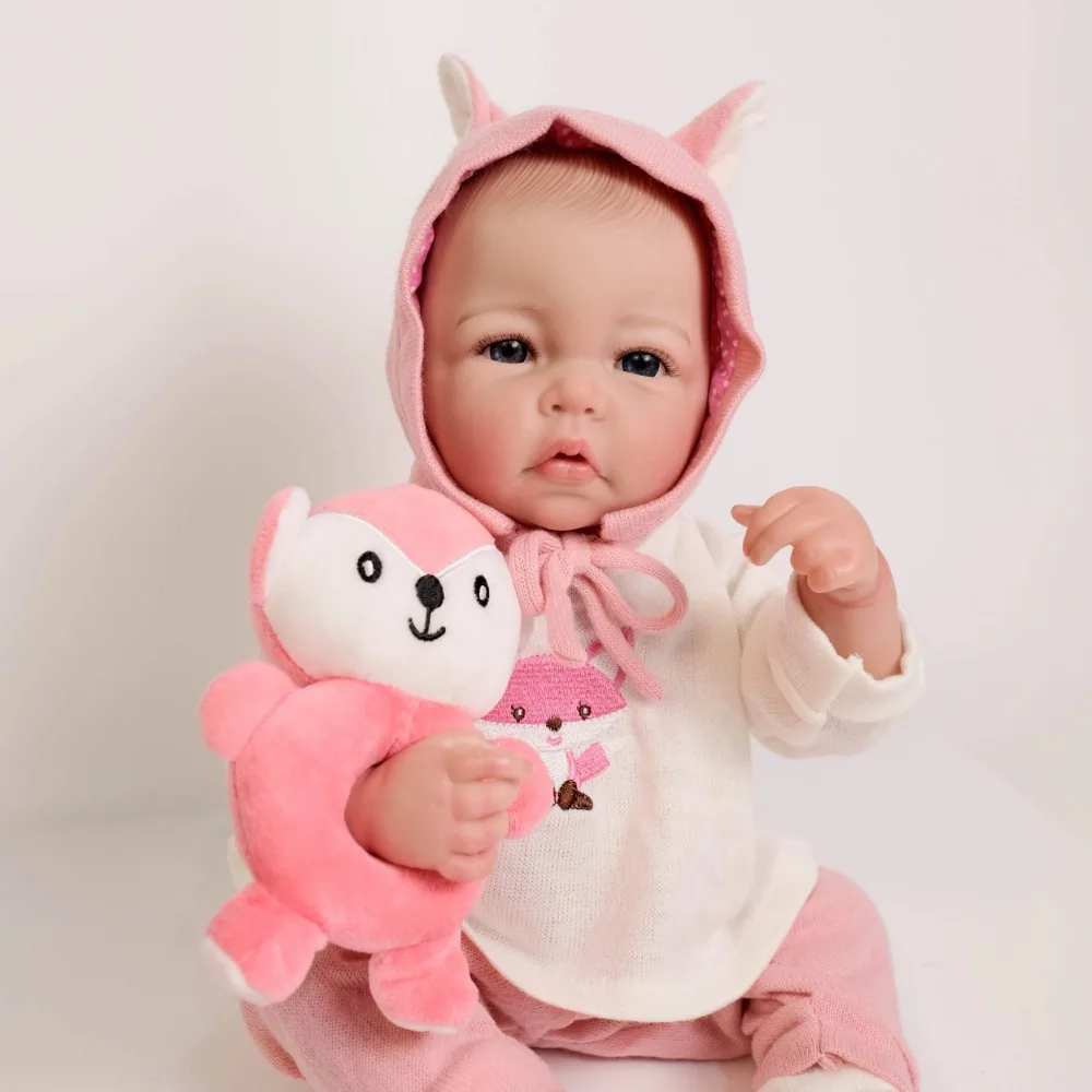 19inch Full Body Silicone Baby Doll Reborn Girl Luca Newborn Baby Multilayers Painting 3D Skin with Visible Veins Bebê Reborn