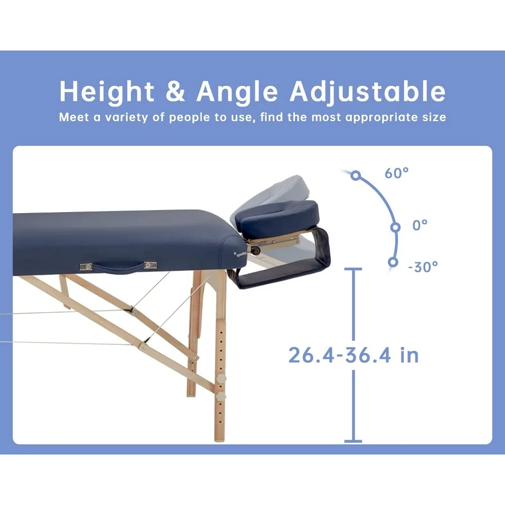 Massage Table, Portable Tables, 84 Inches Long 30 Inchs Wide Height Adjustable Table 2 Fold Spa