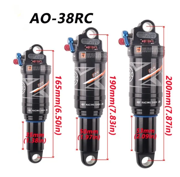 Mountain Bike Rear Shock Absorber AOY-36RC/38RC Bike Rear Shock Absorber 165/190/200mm Bike Air Shock Absorber