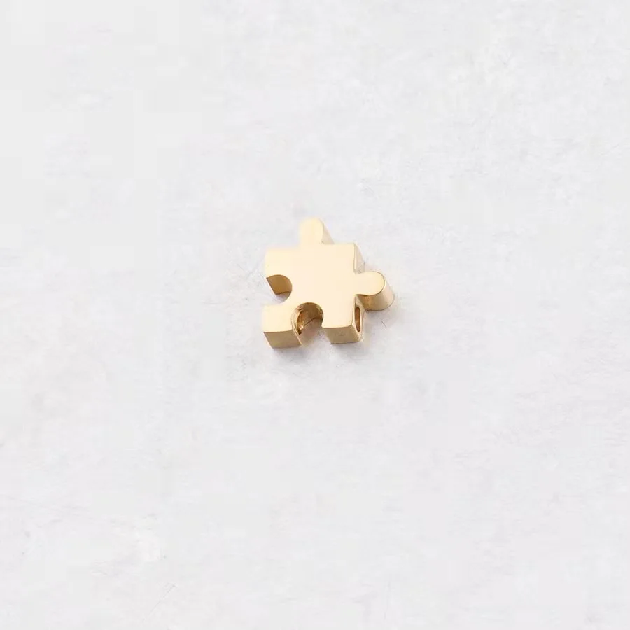 5 sztuk/partia 10*10mm Puzzle koraliki charms lustro polerowane ze stali nierdzewnej małe koraliki do DIW bransoletka naszyjnik biżuteria