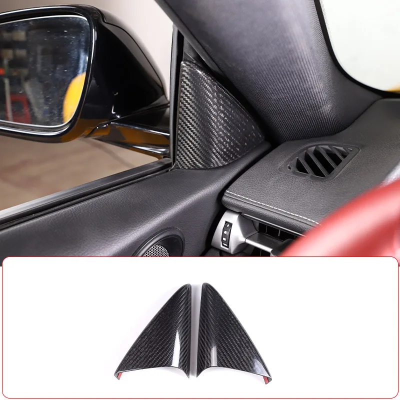 

For Toyota GR Supra MK5 A90 2019-2022 Real Carbon Fiber Car Inner Door A pillar Speaker Cover decorative sticker car Accessories