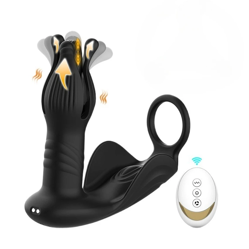 Prostate Massager Anal Plug Vibrator Male  Anal Plug 9 Tension Shock Flapping Thrusting Vibrating  Butt Plugs Sex Toys for Men
