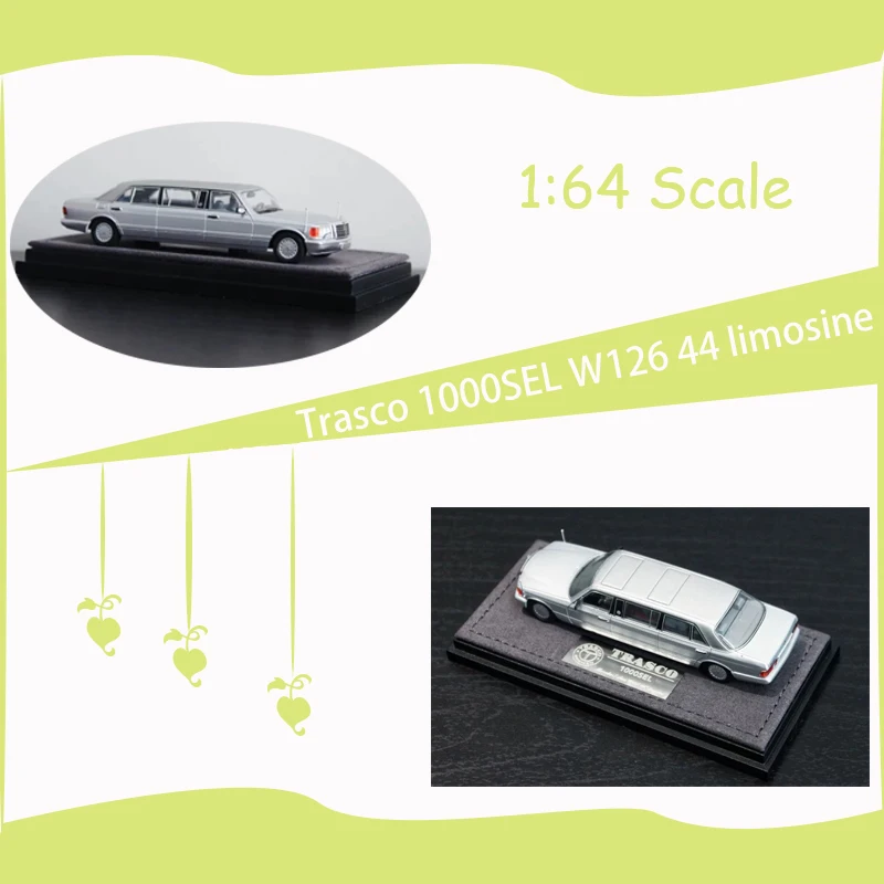 Коллекционная модель автомобиля Trasco 1000SEL W126 44 Limosine из сплава, масштаб 1:64, для праздничной коллекции, подарков, сувениров и демонстрации