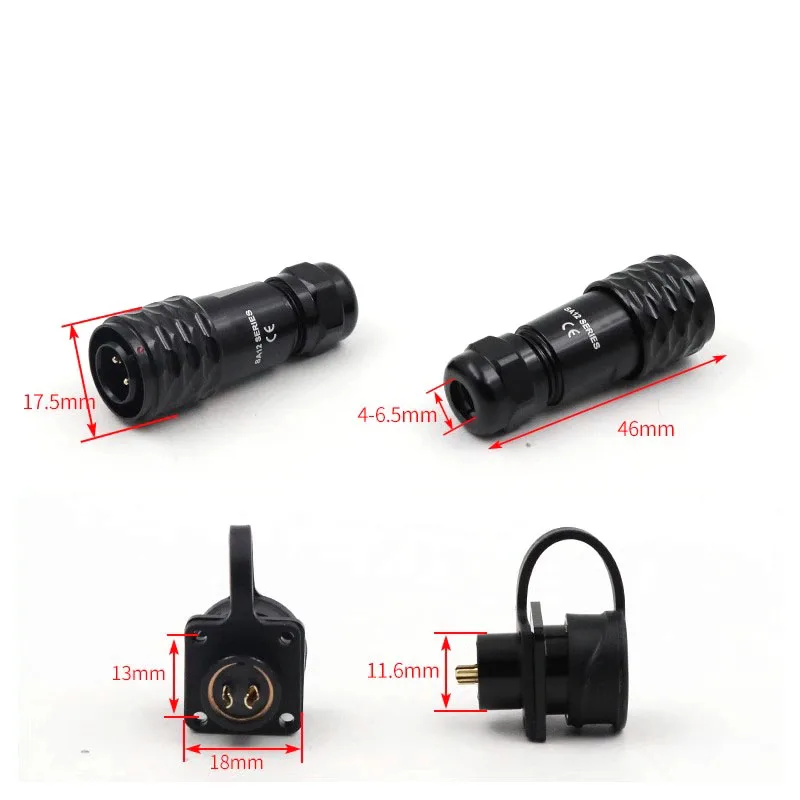 For WEIPU Aviation plug&socket Push-Pull Quick Lock SA12 2 3 4 5 6 7 9Pin IP67 Industrial Waterproof Power Connector Adapter