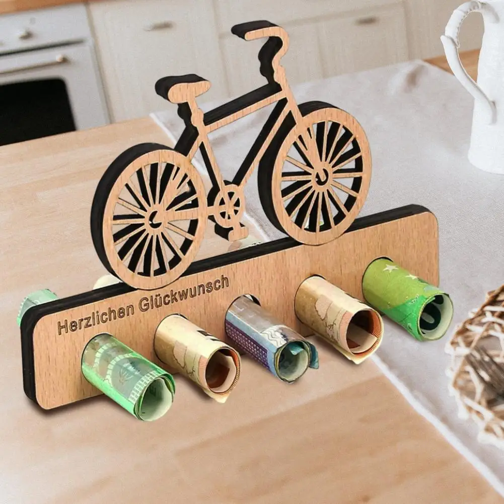 1Pc Money Gift Ornament Unique High-quality Money Ornament Bicycle Aircraft Shape Design Wooden Craft Ornament for Birthday Day