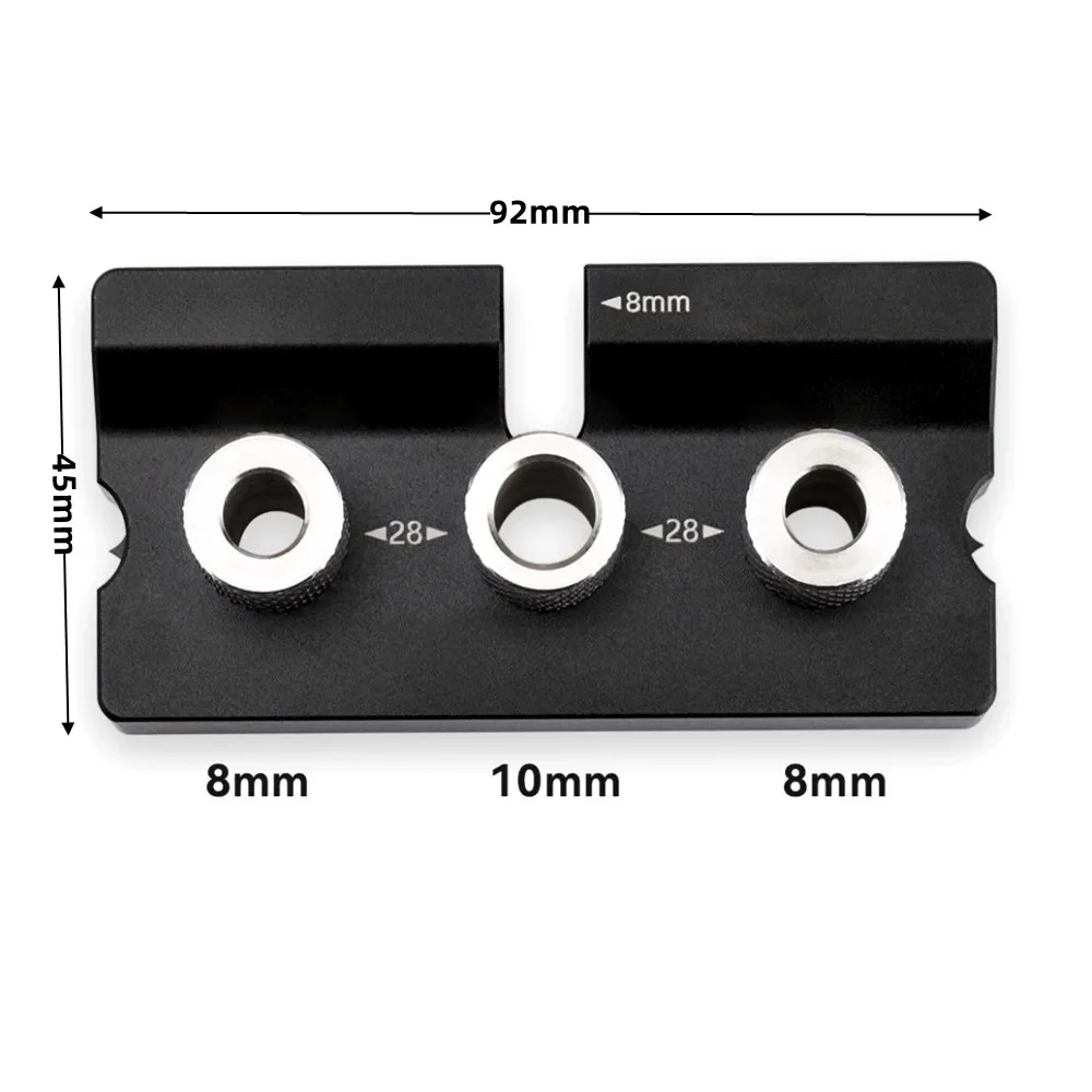 Holzbearbeitungs-3-in-1-Dübellehren-Set – Verstellbarer Holzdübelloch-Lokalisierer, Aluminium-Taschenlochlehre, Schrankloch-Bohrführungswerkzeug – Detail 20