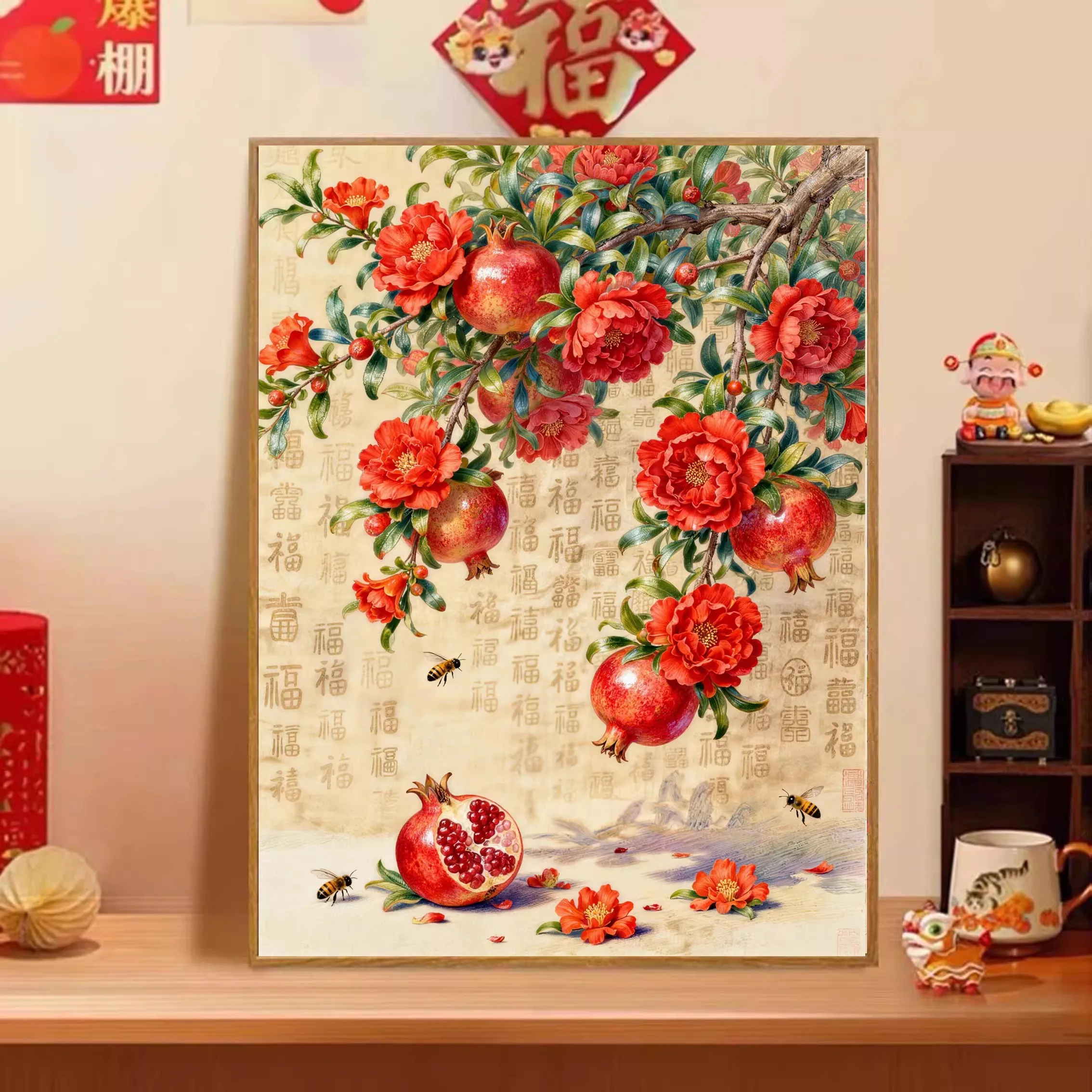 

Pomegranate 9CT 11CT Embroidery DIY Chinese Style Printed Kits Cross Stitch Thread Needlework Sets Home Decor Crafts