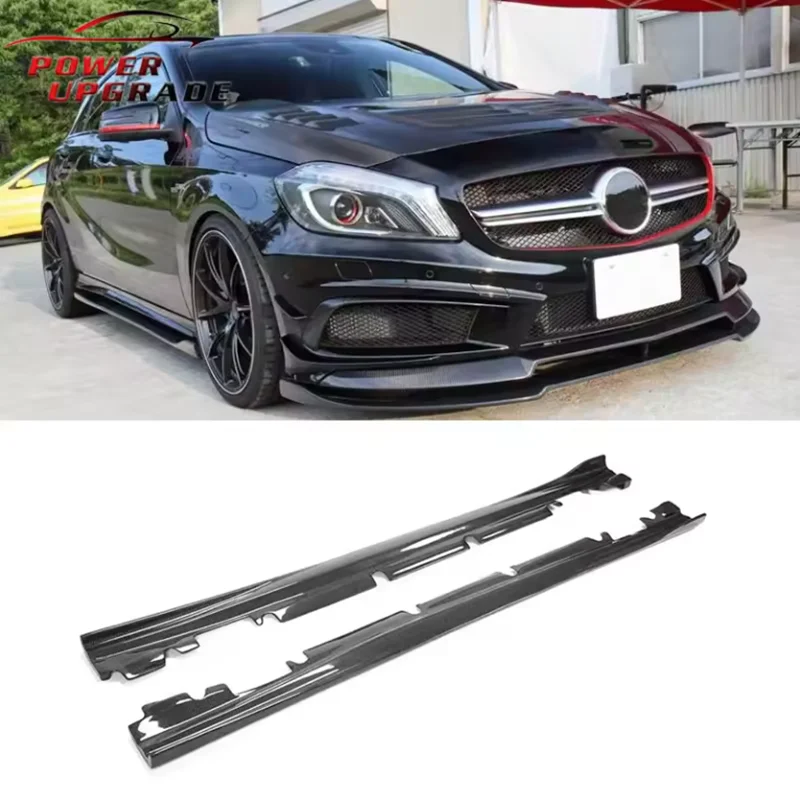 Carbon Fiber Side Skirt for Mercedes-Benz W176 A Class Sport A45 AMG A180 A200 A45 W177 CLA-class CLA200 CLA220 CLA45 2013up