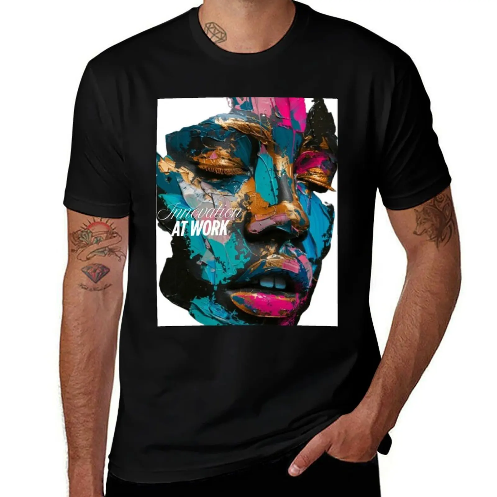 

Innovation Work – Modern Colorful Face Art for Visionaries T-Shirt man clothes affliction shirts big and tall t shirts for men