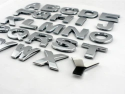 Lettere e numeri cromati 3D in plastica personalizzata alta 25 mm Adesivo per auto con alfabeto autoadesivo Segno automatico Accessori per auto Decorazione
