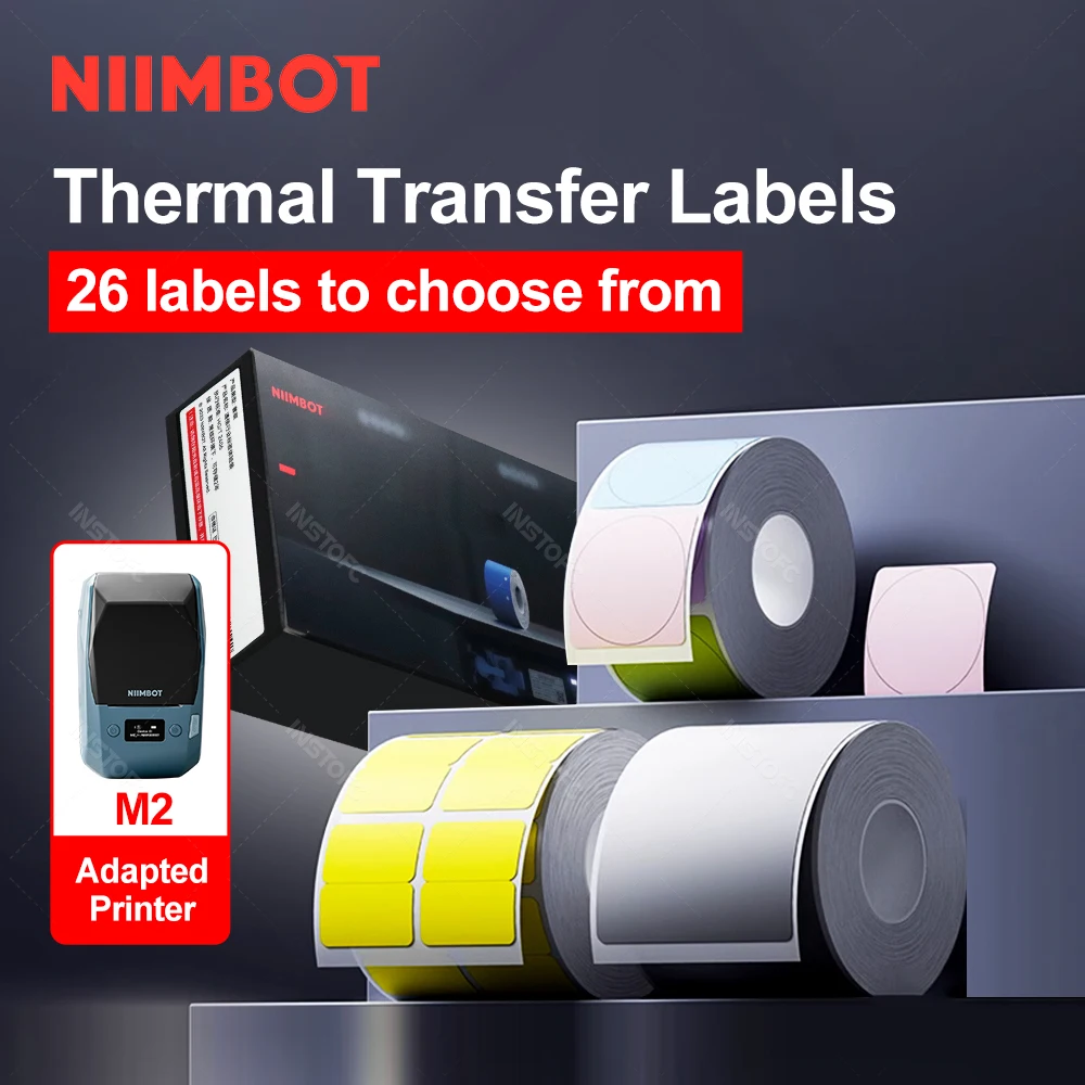 NIIMBOT M2 Label Paper Roll Waterproof Scratch-resistant Adhesive Sticker Tag For M2 Portable Thermal Transfer Label Printer