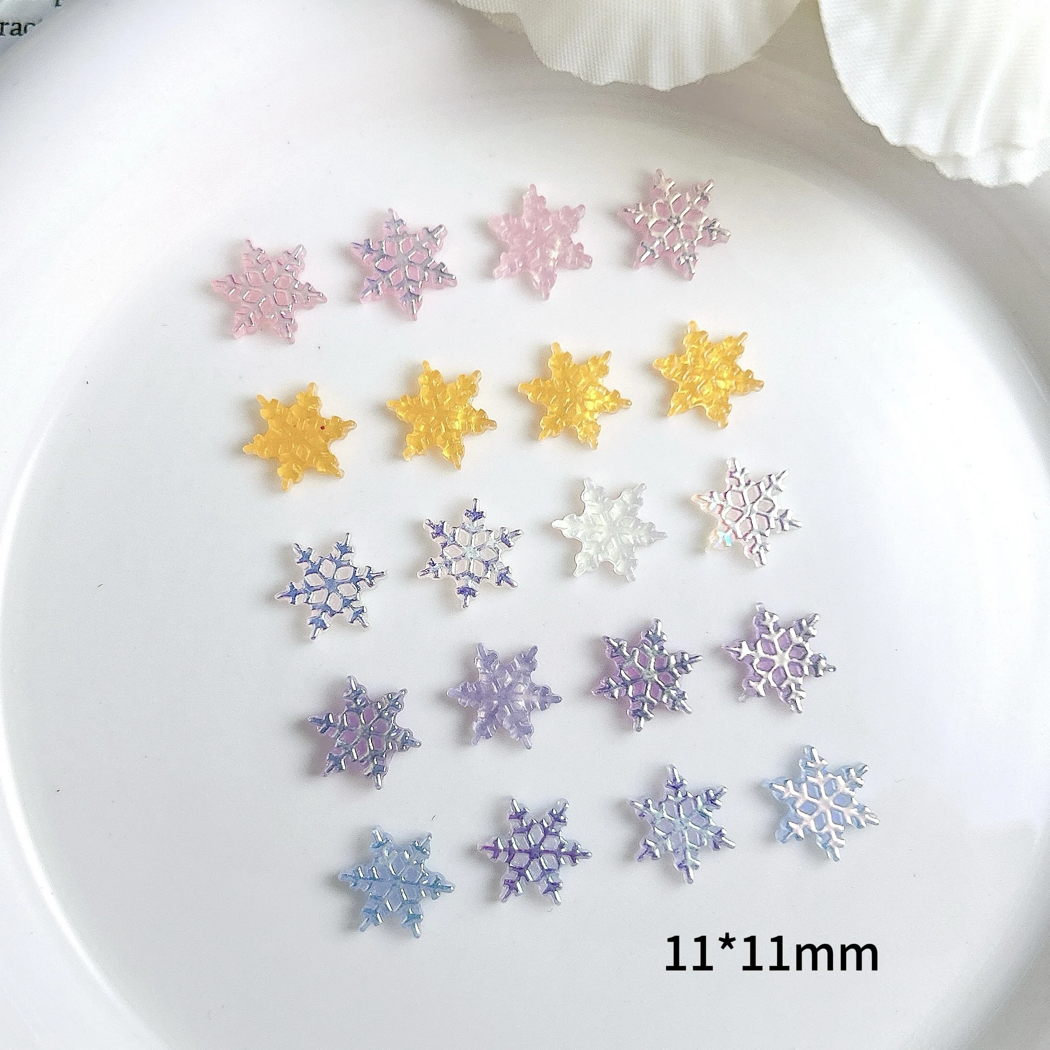 60 SZTUK 3D Gradientowe Kolorowe Sześciokątne Płatki Śniegu Żywiczne Ozdoby do Paznokci Minimalistyczne Kreatywne Świecące Płatki Śniegu Dekoracje do Paznokci DIY