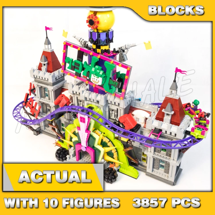 

3857pcs Super Fighter The Joker Manor Roller Coaster Train Trapdoor Batsuit 07090 Building Blocks toy Compatible With Model