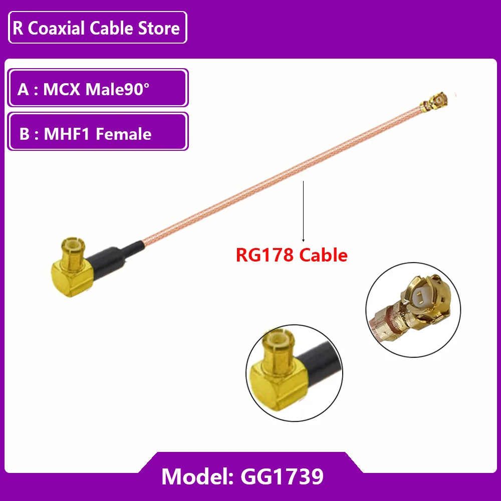 1 pz MCX spina maschio a IPEX1 U.FL IPX connettore femmina Jack RG178 adattatore per cavo Antenna a spirale cavo di prolunga coassiale RF