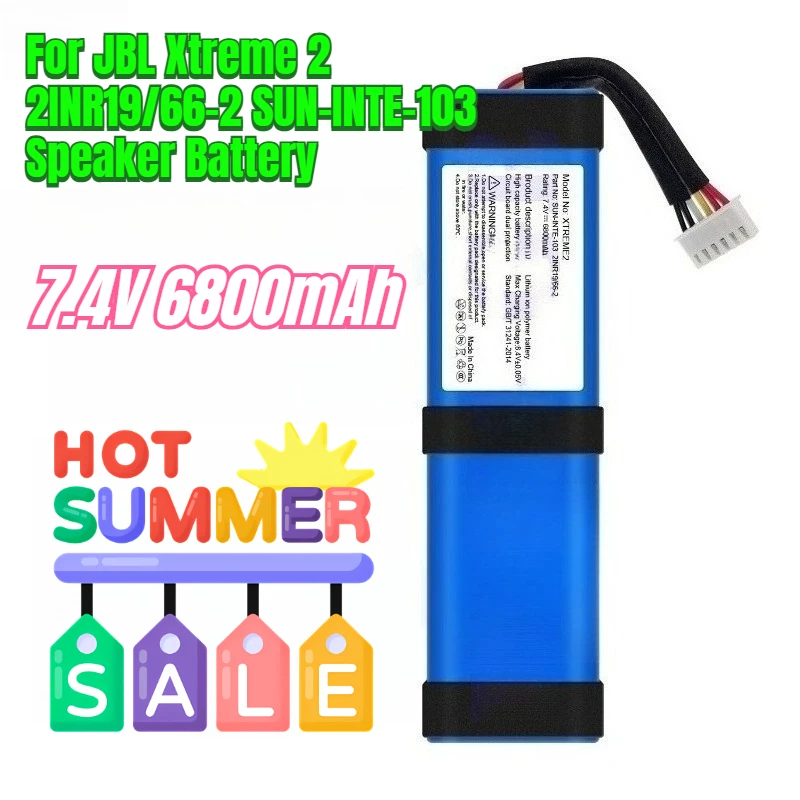 

6800mAh for JBL Xtreme 2 2INR19/66-2 SUN-INTE-103 Speaker Battery