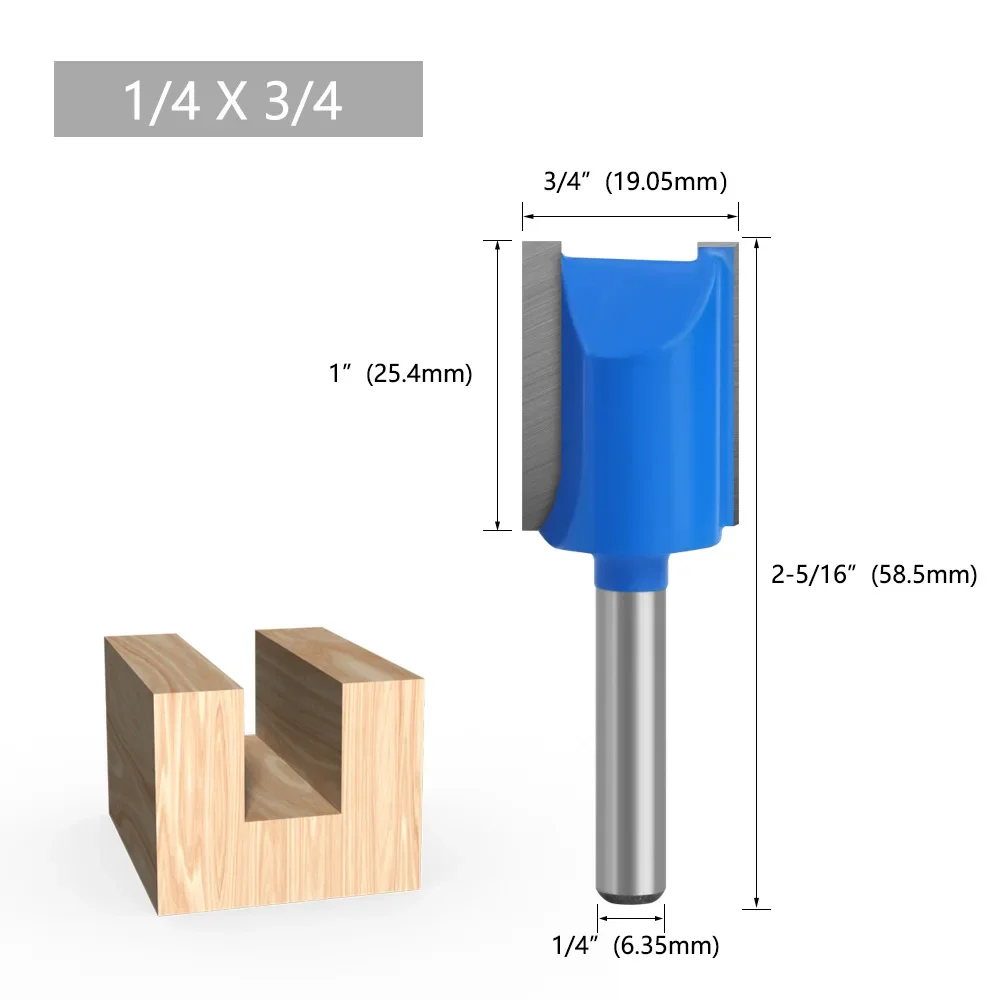 1PC 6mm or 6.35mm Shank Double Flute Straight Bit Milling Cutter for Wood Tungsten Carbide Router Bit Woodwork Tool