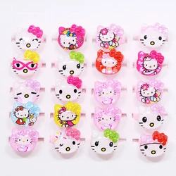 10/20Pcs Sanrio Cartoon Hello Kitty Kids Ring Adjustable Baby Rings Children Girl Rings Party Birthday Supplies Christmas Gift