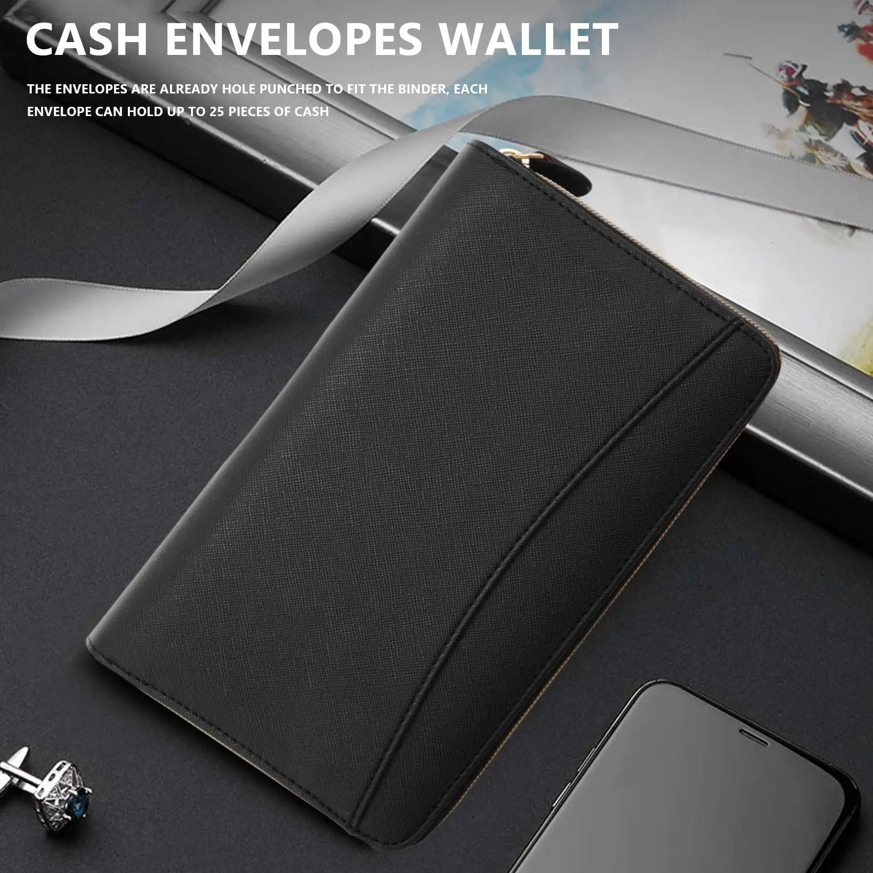 All-In-One Cash Envelopes Wallet System with 12 Budget Envelopes and 12 Budget Sheets for Financial Planner