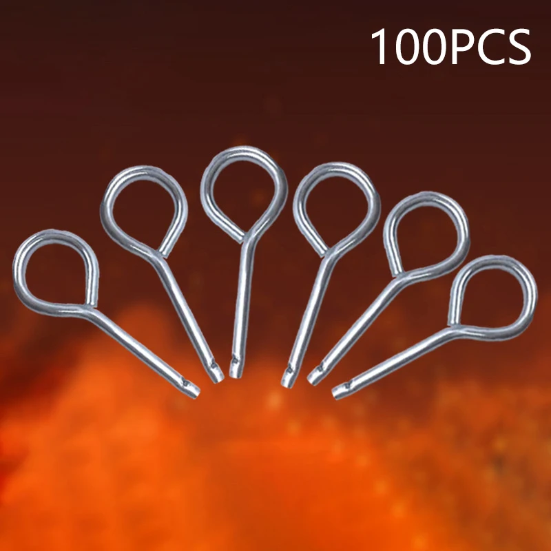 100 PCS Fire Extinguisher Supplies Round Iron Pin With Hole Valve Safety Pin Iron Wire Pin For Dry Powder Fire Extinguisher