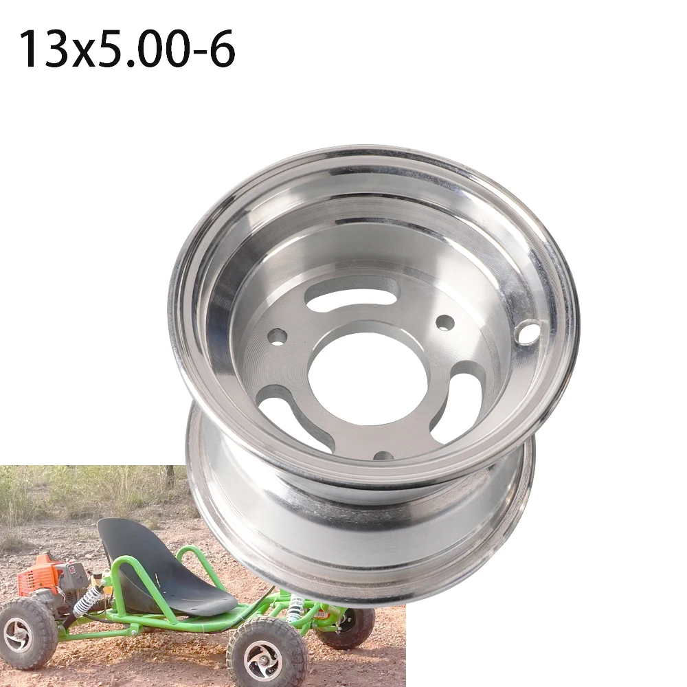 

6 Inch Flange Aluminum Wheel Hub 145/70-6 13x5.00-6 13x6.50-6 ATV 3 Hole Vacuum Rim for 110-125cc Go Kart ATV Quad Motorcycle