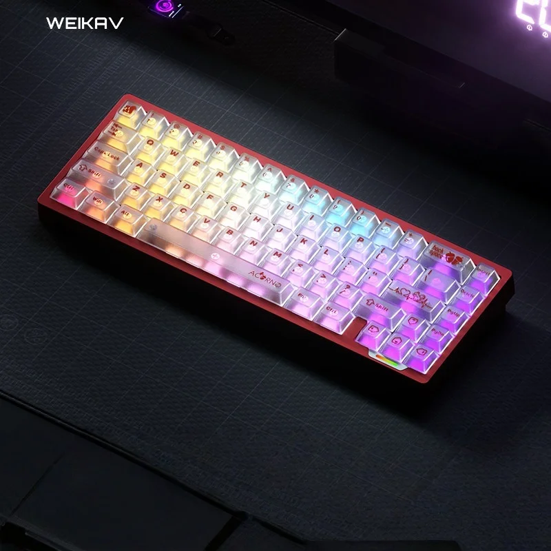 

Беспроводная игровая клавиатура WEIKAV lucky65 V3 из алюминиевого сплава с RGB-подсветкой, трехрежимная, Bluetooth, механическая, с технологией CNC Gasket и быстрым снятием