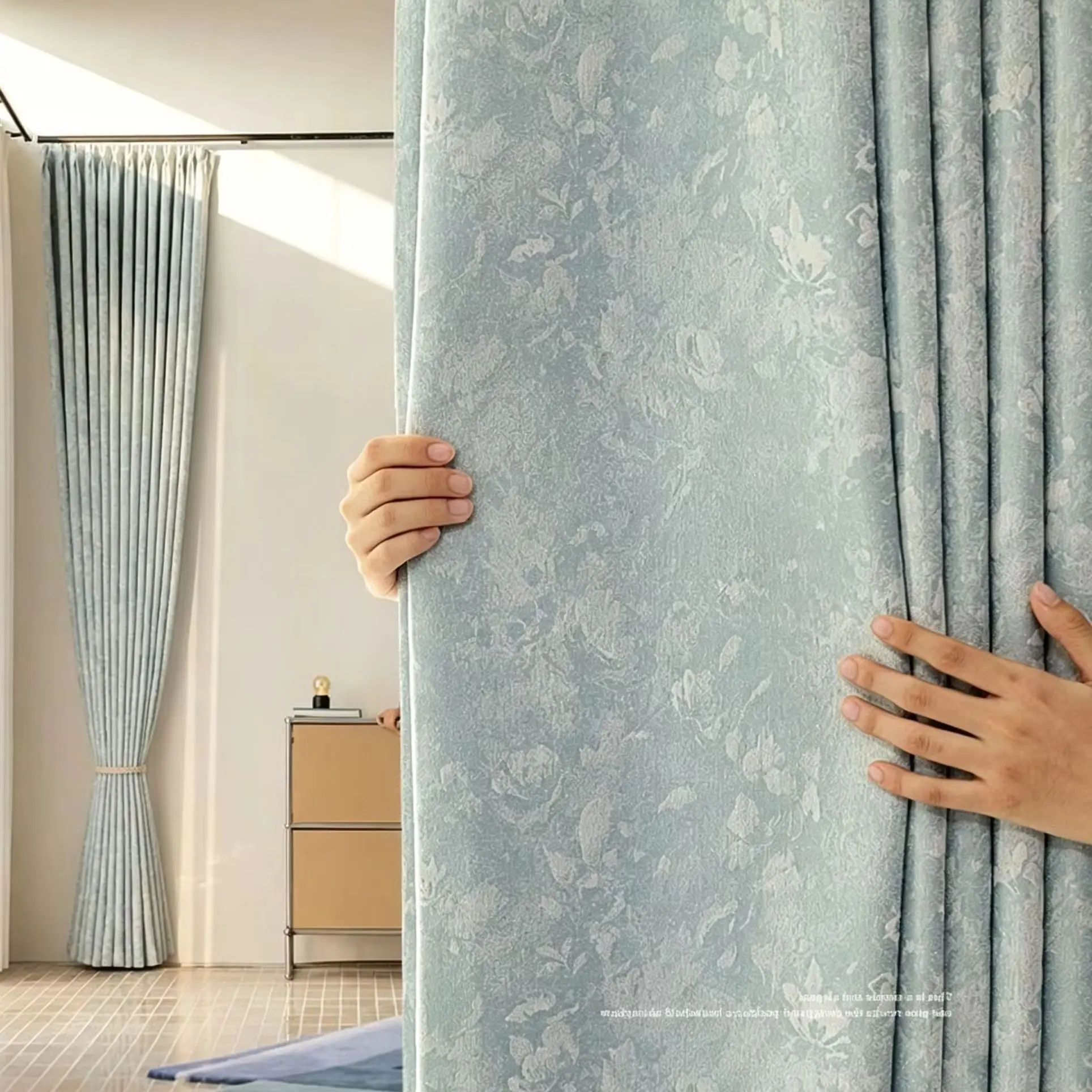 Living Room Curtain Punched Hook Style Pastoral Style American Curtains Hotel Soundproof Full Blackout Children Bed Room Drapes