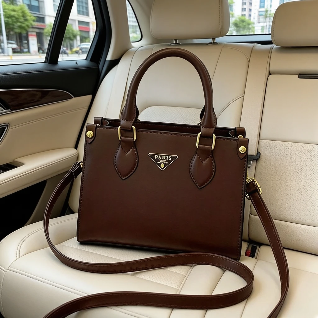 

Women's Stylish Vintage Diaper Bag Classic Designer Leather Tote for Luxury Commuter and Trendy High-End Minimalist Shopper