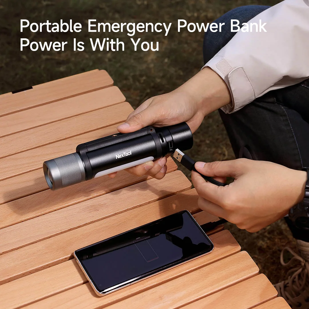 NexTool 12 In 1 900lm Flashlight With Speaker Pickup Rhythm Light 4 Colors Rechargeable Flashlight For Outdoor Camping