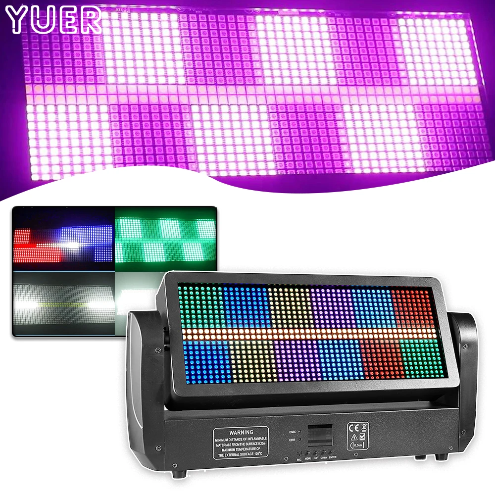 LED 864PCS RGB+96PCS White Strobe 12+12 Segement Moving Head Horse Racing Dyeing Washing DJ Disco Bar RDM DMX512 Voice Control