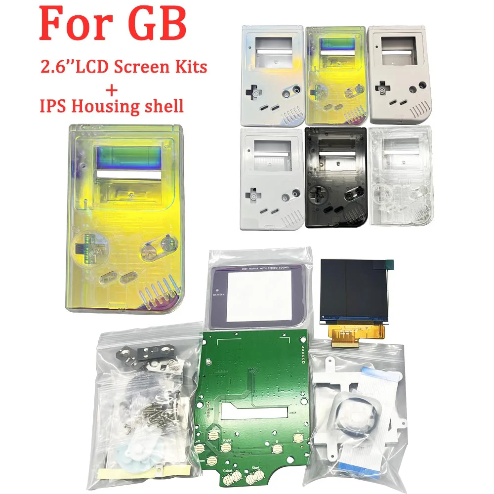 

2.6inch High-Brightness IPS LCD Screen Kits With IPS Shell For Gameboy GB DMG ,GBO Pixel Display High Light IPS LCD Screen Kits