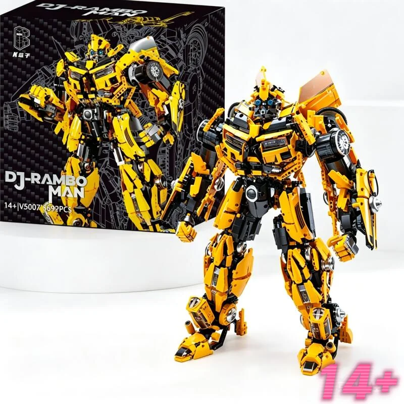 

Новинка 2026: Технический конструктор V5007 (5692 детали) — Креативная трансформирующаяся модель DJ Rambo Man Autobot Moc. Игрушка-конструктор.