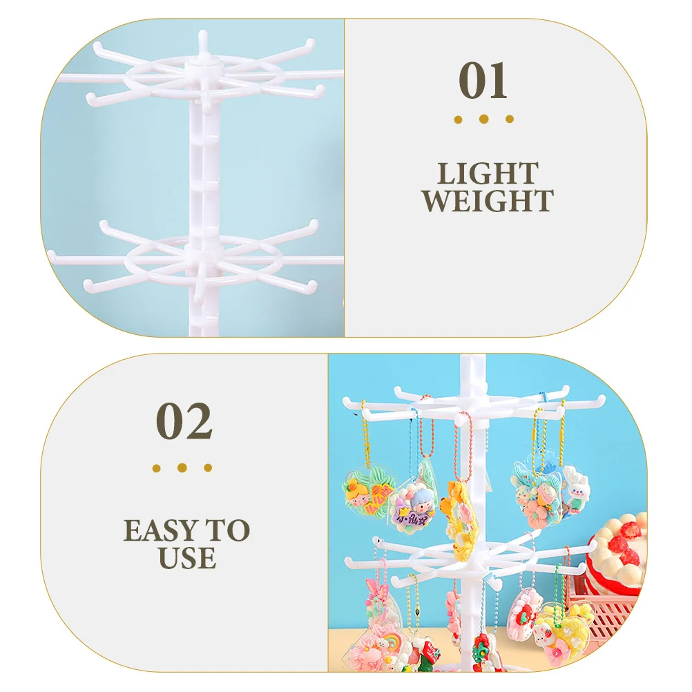 

Jewelry Display Rack Plastic Key Holder Hanging Hook Rotation Stand Organizer for Necklaces Earrings Bracelets