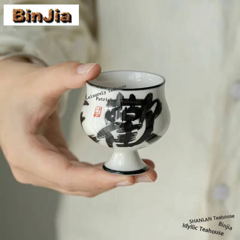 Underglaze Color Boutique Handmade Master Cup Household Handwritten Teacup Luxury Chinese Teacup Fragrance Bowl Cafes Ornaments