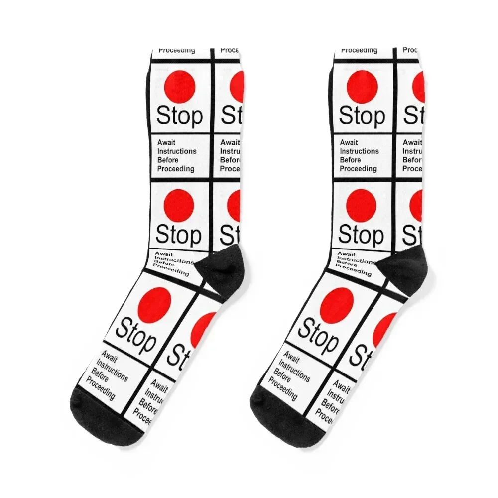 BRITISH RAIL STOP SIGN Socks funny sock anti-slip tennis gym Socks For Men Women's