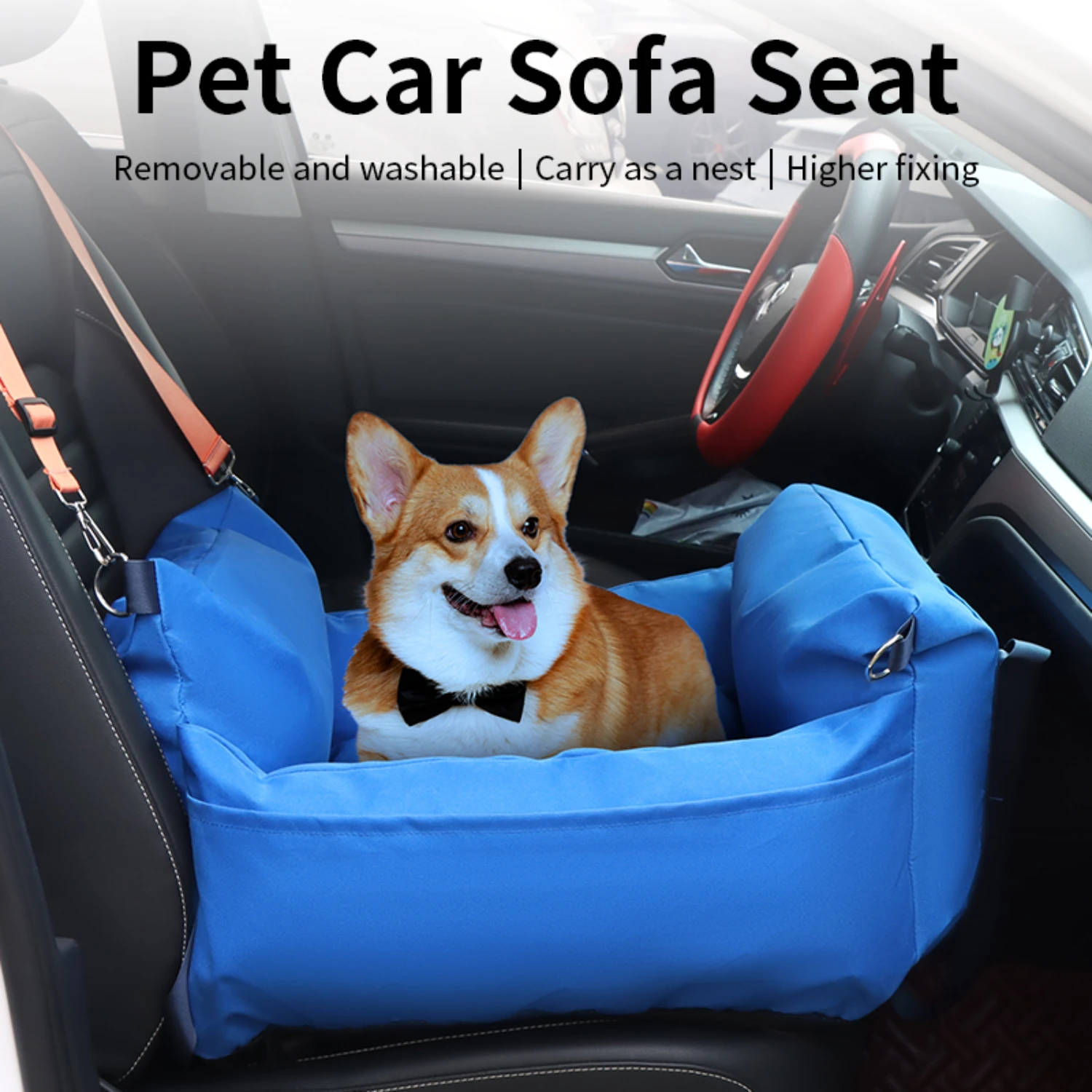 Classical Pet Dog Car Seat Bed Carrier - Stylish, Lightweight, Durable, and Comfortable - Safe and Convenient Travel Bed for Sma